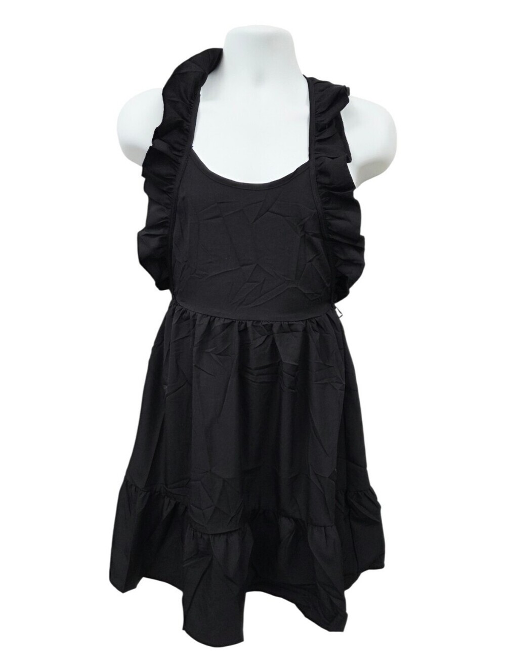 Milla Black Ruffle Apron Skirt New